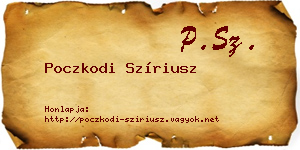 Poczkodi Szíriusz névjegykártya